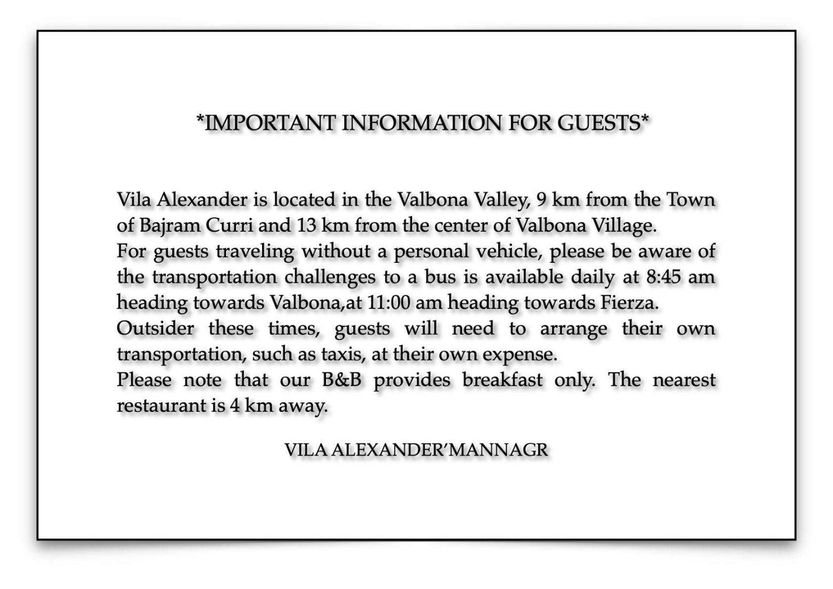 Vila Alexander B&B 瓦勒博内 外观 照片